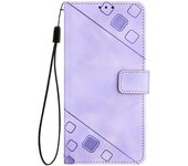 Adecuado Para TCL 502 405 406 408 403 501 505 Piel Textura Estampada Solapa De Cuero Estampado Carcasa De Teléfono Móvil