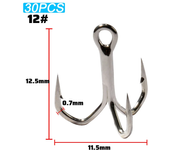 Treble Hooks 2#-12# Fishhooks Sharp Angle Barbed High Strength Nickel Antirust Saltwater Pesca Lure Fishing Tackle Fish Hook