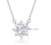 High Quality Moissanite Diamond Necklaces Sunflower Pendant for Women 925 Silver Luxury Chain Trending Bling Wedding Jewelry