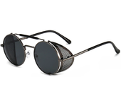 Gafas de sol redondas de Metal para hombre y mujer, lentes de sol Punk con montura Retro, gafas de sol de buena aumens, Devil Crowley, David Tennant, gafas de Cosplay Uv