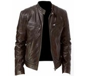 Men's Leather Jacket Bomber Motorcycle Biker Pu Leather Casual Loose Fit Faux Jacket For Men