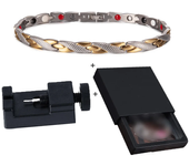 Cross Anklet for Women 27cm Gold-color Chain Link Stylish Stainless Steel Germanium Health Energy High Magnet Jewelry Waterproof