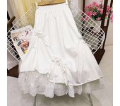 Mesh sewn women's pleated spring/summer new mid high waist Ence camping skirt