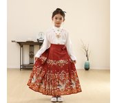 New horse faced Hanfu set for girls, Chinese Ming children's ancient Tang style daily spring and summer