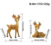Adorno de animal de ciervo para el hogar, artesanía de resina de escritorio, accesorios de Navidad, muñeca decorativa, regalo