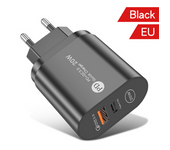 Cargador USB C, 20W 2-Puertos USBC Enchufe Cargador iPhone Carga Rapida,  QC3.0 y PD Rápido Pared Adaptador Tipo C para iPhone,iPad,Samsung