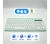 Teclado inalámbrico recargable español/alemán/ruso/coreano/árabe Bluetooth y 2,4G para tableta iPad PC Android IOS Win