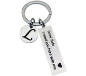 Drive Safe Keychains A-Z Initials Letters Men Women Stainless Steel Key Chain Birthday Chritsmas Father's Day Gifts Jewelry