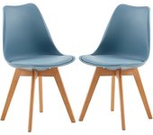 Pack de 4 Sillas de Comedor Sillas Cocina Nórdico con Asiento Tapizado y Las piernas de Madera de Haya Maciza, Blanco
