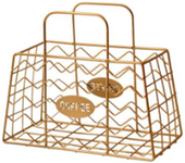 Practical Large Capacity Coffee Pod Basket Hollow-carved Simple Coffee Storage Basket Anti-rust Metal Fruit Basket Living Room