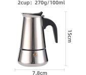 【Cafetera de Inducción】Acero Inoxidable, 5 Tamaños (100ml-450ml) - Diseño Clásico y Sostenible, Sin Productos Químicos, Fácil Limpieza para Hogar/Oficina(Venta caliente en Italia en 2025)