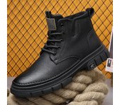 Nuevas botas de trabajo, botas de cuero de moda de caña alta para hombres de estilo británico americano retro