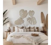 Cabecero cama de madera 90,105,135,150, mandala, decoracion pared (Gaia con fondo)