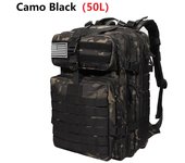 Mochila Deportiva Impermeable para Senderismo, Morral para Pesca, Caza, Acampada, Excursionismo, Bolsa Militar, Exteriores, Táctica, 50 L, Nailon de 1000D
