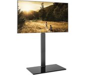 Soporte TV de Pie Blanco para Pantallas de 32 a 60 Pulgadas,Ajuste de Altura,con Función Giratoria,MAX VESA 600 * 400mm,Soporte TV Suelo Tiene Gestión de Cables,Base de Cristal