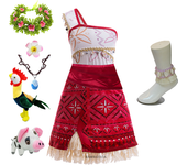 Girls Moana New Dresses Vaiana Princess Dress Kids Cosplay Costume Halloween Carnival Party Vestidos Outfits ﻿