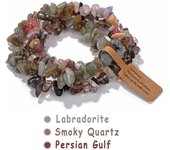 3pcs/set Natural Crystal Gem Stone Bracelet 5-8mm Irregular Amethysts Aquamarine Chips Beads Bracelets Women Men Elastic Jewelry