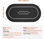 SucceBuy Poker Table Top, 6-8 Players, Foldable, Round, Poker Mat, Poker Room, Cloth & Wood