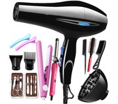 Secador Profesional, Secador Multifunción, Difusor, 2 Modos de Calentamiento, 2 Velocidades Negro - 800 W con Kit