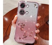 Moda Diamante de agua Flores Polvo flash Galvanoplastia Aplicable Carcasa Funda OnePlus Ace 2V 2 Pro,Nord CE3 Lite, 11 10 9 Pro