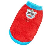 Pet Outfits Sleeveless Winter Dog Coat Crew Neck Design Pullable Warm Pet Shirts Polyester Chinese Style Pet Dog Clothes Yorkies