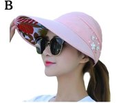 Moda mujer señoras vacaciones de verano ala ancha plegable sombrero para el sol Anti-UV playa visera gorras sombreros casuales