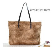 Round Straw Beach Bag Vintage Handmade Woven Shoulder Bag Raffia Circle Rattan Bags Bohemian Summer Vacation Casual Bags