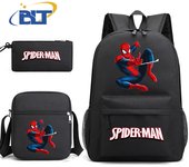 Spider-Man Printed Student Schoolbag Set Children's Backpack Shoulder Bag Pencil Case Three-piece Set