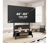 Pantallas de 40 a 85 Pulgadas,MAX Carga de 60kg,Soporte TV Móvil con Mueble de Madera
