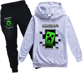 Minecraft Boys 2 Piece Fleece Pants Sets, Pullover Hoodie and Jogger Set for Boys