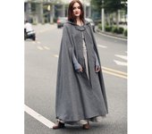 Cinco Colores Capa Con Capucha Capa Extendida Duffle-coat Moda Mujer Tendencia Abrigo Abrigo Capa Temperamento Abrigo