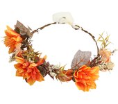 Bohemia Woman's Headband with Cloth Flower Lace-up Headwear with Luxurious Flowers for Bridesmaid Wedding Dating Shopping