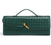 Bolso de noche tejido a mano para mujeres, bolso de cuero casual, mochila de hombro de moda, bolso de mano
