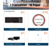 Retekess TD162 Restaurant Pager Wireless Calling System 10 Vibrator Coaster Buzzers Guest Queuing For Cafe Bar Food Truck Clinic