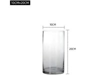 Jarrón cilíndrico de boca ancha grande, vidrio transparente, grueso, recto, gran oferta