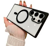 Luxury For Magsafe Magnetic Cases For Samsung Galaxy S24 S22 S23 Ultra Wireless Charging Shockproof Clear Back Cover Accessories