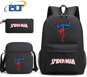 Spider-Man Printed Student Schoolbag Set Children's Backpack Shoulder Bag Pencil Case Three-piece Set