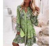 2025 Spring and Summer New Floral Splicing Skirt for Women Layered Mini Dress.