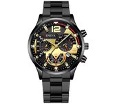 Reloj deportivo con calendario y correa de acero para hombre, reloj de cuarzo con puntero luminoso para hombre