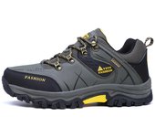 Men's Waterproof Hiking Shoes Leather Comfortable Lightweight Anti Slip Low Tops Outdoor Walking Work Shoes