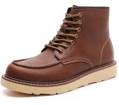 Botas de herramientas para hombres al aire libre ayuda media zapatos de cuero de estilo británico cuero genuino