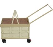 55L Folding Shopping Trolley with 4 x 360° Rotating Wheels, Storage Box,Transport Trolley up to 35 kg, Folding Box Transport Box