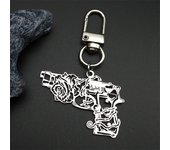 Girl Hollow out Personality Stainless Steel Titanium Steel Necklace Pendant Rose DIYOrnament Keychain