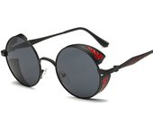 Gafas de sol polarizadas para mujer redondas de vapor punk, gafas de sol coloridas con montura grande y cara recortada