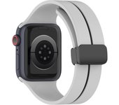 Suitable for iWatch1-9 Apple Two tone Stripe Magnetic Buckle Interlayer Folding Silicone Watch Strap