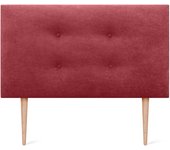 Cabecero de Polipiel o Tela Pro con 2 hileras de Botones y Patas Cabezal tapizado Cama Lujo (150x105cm con Patas (Camas 150/160), Tela Beige)