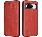 For Google Pixel 8 Carbon Fiber Texture Card Holder PU Leather Phone Case Flip Folio Stand Phone Cover