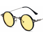 Gafas De Sol redondas para hombre y mujer, lentes Retro Steampunk, De diseñador De marca, montura De Metal