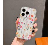Luxury Fashion Colorful Flowers Phone Case for iPhone 16 Pro Max 15 Pro Max 16e 14 Pro Max 13 Pro Max Transparent High Quality Back Cover