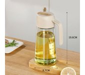 630ml Glass Oil Dispenser Large Capacity Food Grade Vinegar Storage Bottles White Auto Open Oil Dispensers Salad BBQ